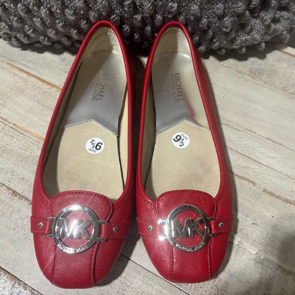 ❤️Michael Kors Fulton Red Leather Flats-Sz 9.5 - Picture 4 of 5